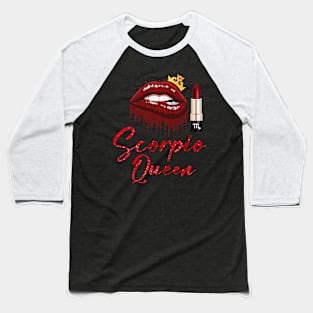 Scorpio Queen Red Lipstick Baseball T-Shirt